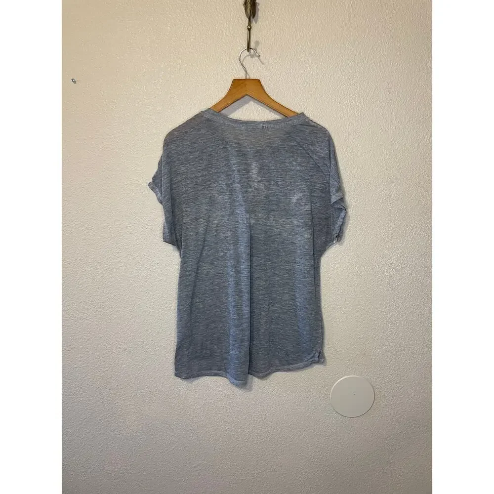 C&C California Heather Gray Palm Tree Cap Sleeve Relaxed Surf Tee Medium - Picture 5 of 9